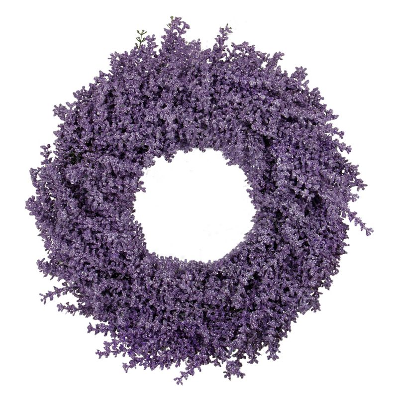 Northlight Purple Lavender Artificial Spring Floral Wreath, 18-Inch, Unlit, 1 of 4