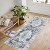 Washable Vintage Floral Medallion Area Rugs, Retro Accent Non Slip Throw Carpet for Bedroom Living Room - 2 of 4