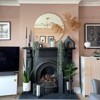 Serio Circle Brushed Aluminum Frame Large Circle Gold Round Wall Mirror -The Pop Home - 3 of 4