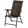 Resenkos Wicker Folding Patio Chair, Outdoor PE Rattan Recliner Camping Chairs With 7-Level Adjustable High Backrest, Brown - 2 of 4