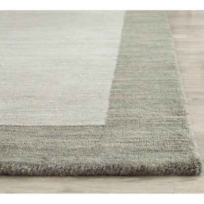 Handmade Light Grey and Dark Grey Wool Rug, 6' x 9'