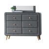 Light Gray Fabric dressers with Six Spacious Drawers and Smooth Side Metal Glides - 2 of 4