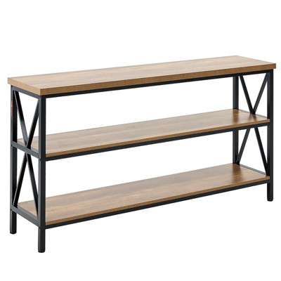 Yukimo 55" Narrow Console Table - 3-Tier Entryway/Sofa Table with Sturdy Metal Frame, Long Hallway Table for Entryway/Living Room/Bedroom
