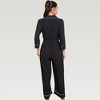 Anna-Kaci Lounge Women's Button Front Pajama Jumpsuit with Contrast Trim and Waist Tie Detail - 4 of 4