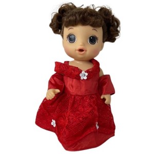 Doll Clothes Superstore Handmade Red Princess Dress Fits 14 Inch Baby Alive And Little Baby Dolls - 1 of 4