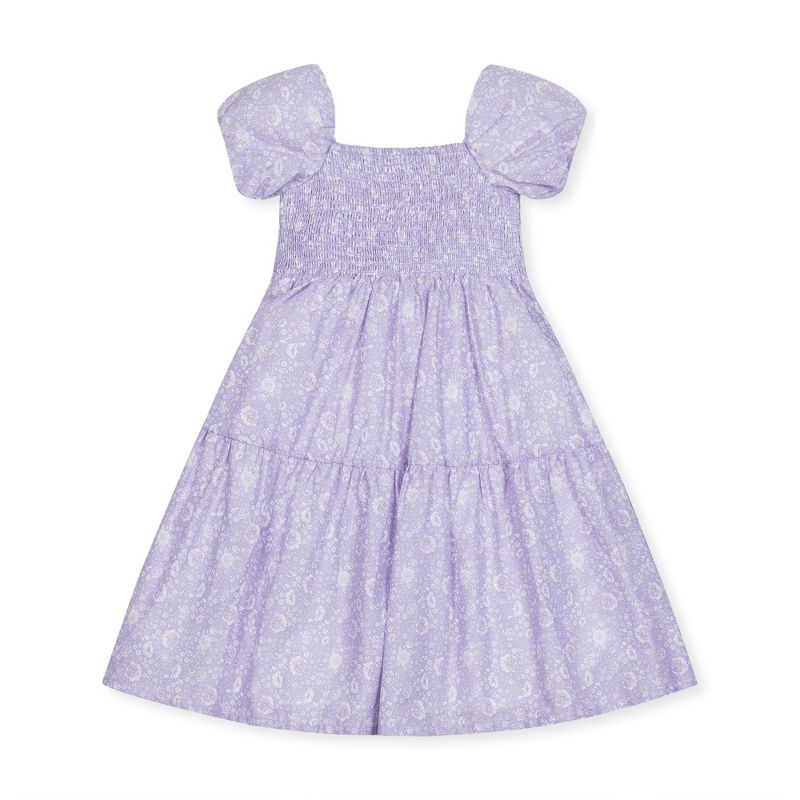 Hope & Henry Girls' Short Bubble Sleeve Smocked Dress, Kids, 1 of 8