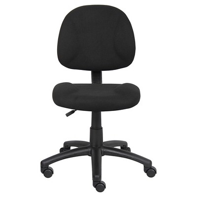 Black Nylon Swivel Armless Task Chair with Adjustable Height