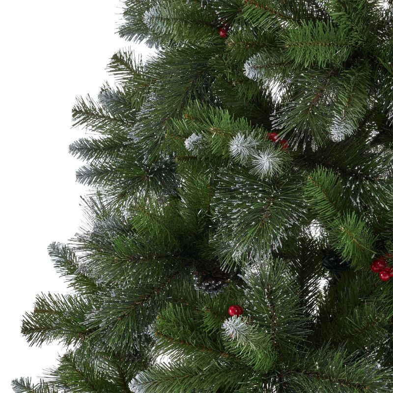 7ft Mixed Spruce Unlit Hinged Full Artificial Christmas Tree with Glitter Branches - Christopher Knight Home, 5 of 8