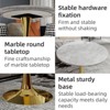 Sapphtopaz Modern Round Dining Table with Tapered Pedestal Base Coffee Table with Faux Marble Finish Kitchen Table for Living Room - 3 of 4