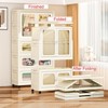 Stackable Storage Dog Closet with Lid for Living Room，Collapsible Storage Bins with Wheels,2 Tier Wardrobe Closet with Transparent Doors - 2 of 4