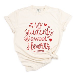 My Students Are Sweet Hearts - Women's Garment Dyed Graphic T-Shirt - 1 of 4