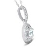 Pompeii3 14K 1/3ct Floating Solitaire Pave Round Diamond Pendant - 3 of 4