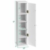 Costway Toilet Tissue Storage Tower Bathroom Storage Floor Cabinet w/ 4 Shelves - 2 of 4