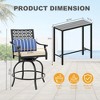 Outdoor High Swivel Bar Stools, Bar Height Patio Chairs with Seat Cushion, Counter Height Tall Patio Swivel Chairs, Outdoor Swivel Bar Chairs Set of 2 - 2 of 4
