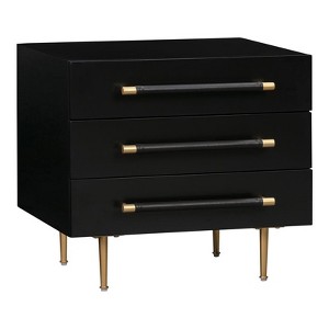 Trident Black Acacia Wood Nightstand - 1 of 4