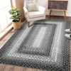 Washable Braided Area Rug with Distressed Print, Non-Slip Indoor Doormat, Thin Design for Entryway, Kitchen, Bathroom, Bedroom, and Door Mat Use. - 2 of 4