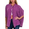 Women's Gauze Button Up Top - ZENANA - 2 of 2