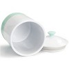 Gibson Stoneware Canister and Lid 3 Piece Set in Mint and White - 4 of 4