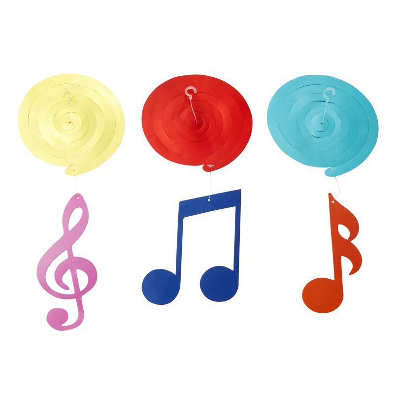 Blue Panda 30 Pack Hanging Swirl Music Notes Party Decorations for Kids Birthday, 5 Colors, 36.5 in, 3 of 7