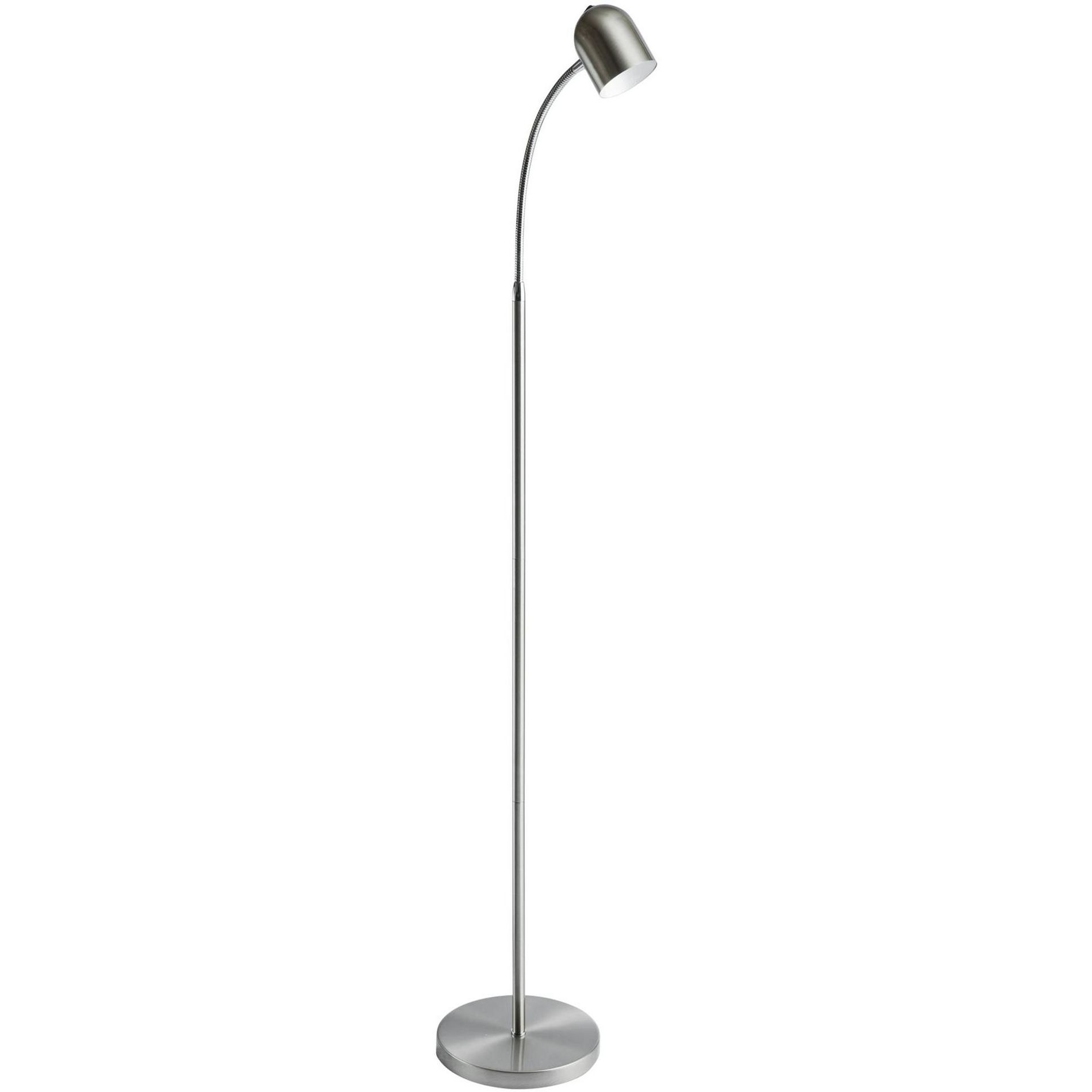 Dainolite Noah 53" High Satin Chrome Metal Modern LED Floor Lamp