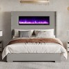 AMERLIFE Modern Platform Bed Frame with Fireplace, Wingback Design, Headboard, No Box Spring Needed - 2 of 4