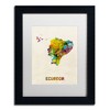 Trademark Fine Art -Michael Tompsett 'Ecuador Watercolor Map' Matted Framed Art - 2 of 4