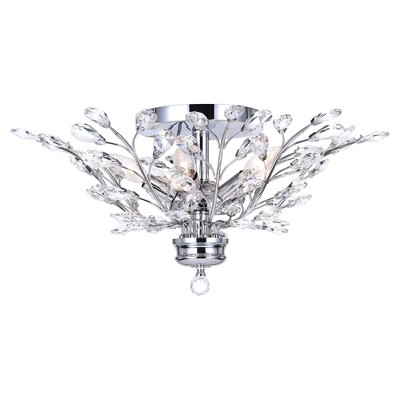 CWI Lighting Ivy 3 Light Drum Shade Flush Mount With Chrome Finish