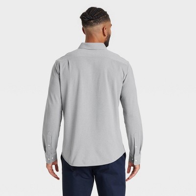 Men's Long Sleeve Button-Down Casual Shirt - Goodfellow & Co Gravel Gray |  eBay