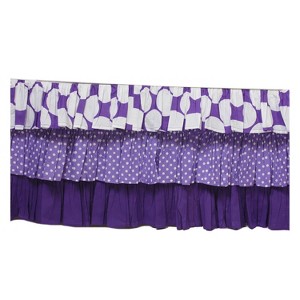 Bacati - MixNMatch Purple Dots 3 layer Crib/Toddler ruffles/skirt - 1 of 4