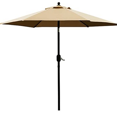 Sunnyglade 7.5' Patio Umbrella Outdoor Table Market Umbrella with Push Button Tilt/Crank, 6 Ribs
