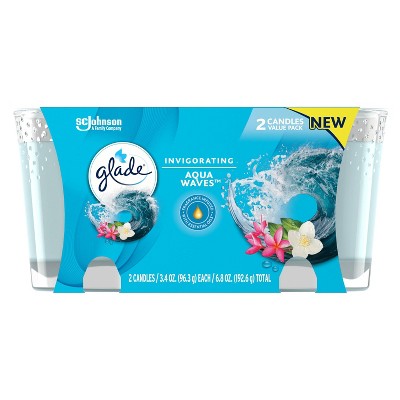 Glade Two Pack Candles Aqua Waves - 6.8oz/2ct