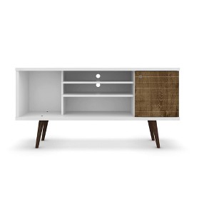 Sapphtopaz Modern TV Stand for TVs Up to 55" with Storage Cabinet&Open Shelves Entertainment Center with Splayed Wood Leg for Living Room - 1 of 4