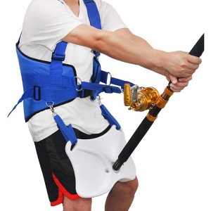 Fishing Fighting Belt, Fighting Rod Pole Holder Adjustable Waist Gimbal Belt, Padded Fishing Waist Belt Professional Fishermen Gimbal Pad - 1 of 4