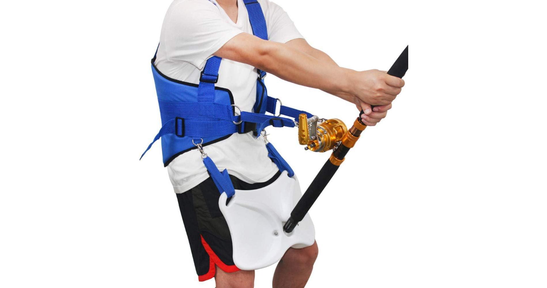 Fishing Fighting Belt, Fighting Rod Pole Holder Adjustable Waist Gimbal Belt, Padded Fishing Waist Belt Professional Fishermen Gimbal Pad