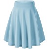 Women's Basic Stretch Midi Skirt - Versatile High Waist Flared Casual Skirt Light Blue-long - 3 of 4