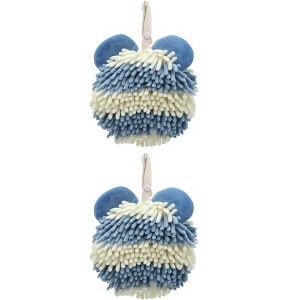 REGALWOVEN Cute Bear Shape Chenille Soft Absorbent Hand Towels 2 Pcs - 1 of 4