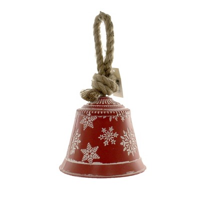 Christmas 6.0" Snowflake Bell 6.0 Inches Jute Hanger Metal  -  Decorative Figurines