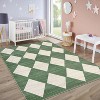 Washable Runner Rug, Modern Checkered Entryway Kitchen Rug Low Pile Soft Trellis Bathroom Carpet Front Door Mat - 3 of 4