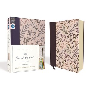 NIV, Journal the Word Bible, Cloth Over Board, Pink Floral, Red Letter Edition, Comfort Print - (NIV Journal the Word Bible) by  Zondervan - 1 of 1