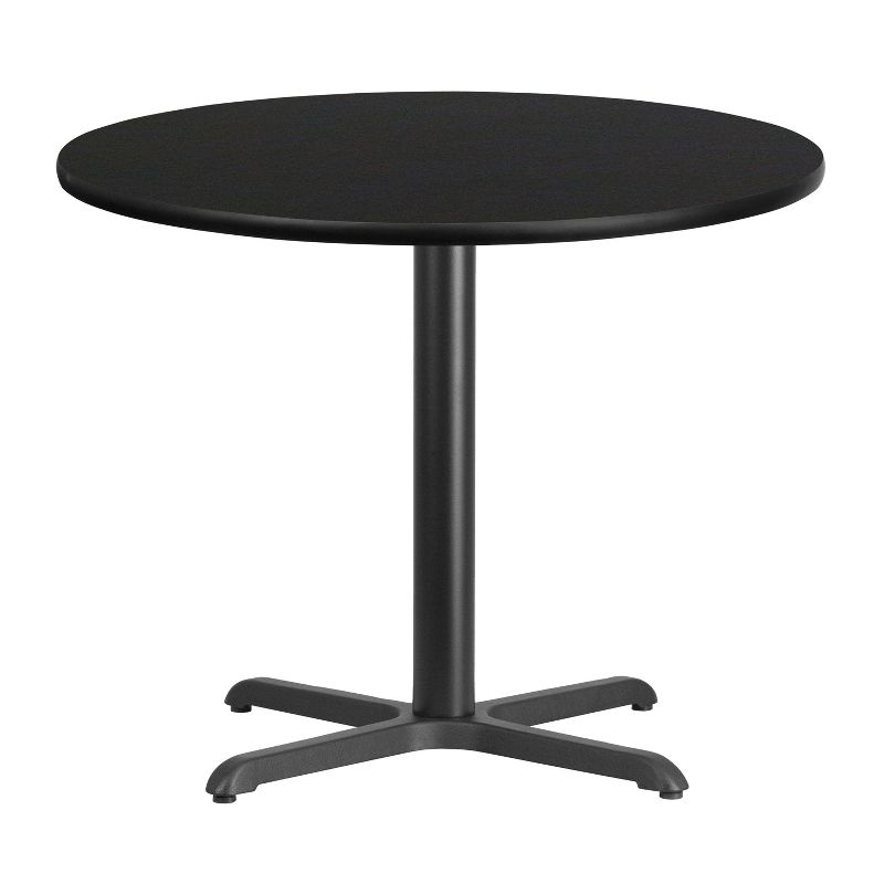 Emma and Oliver 36" Round Laminate Table Top with 30"x30" Table Height Base, 1 of 7