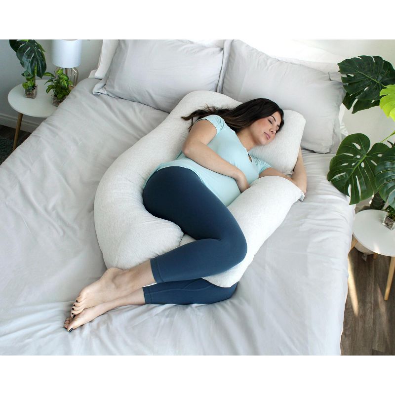 PharMeDoc Pregnancy Pillow, U-Shape Full Body Maternity Pillow, Jersey Cotton Cover, 4 of 11