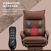 Executive Massage Office Chair with 6 Vibration Points, Microfiber Computer Desk Chair, Heated Reclining Chair with Footrest, Armrest, Double Padding - 4 of 4