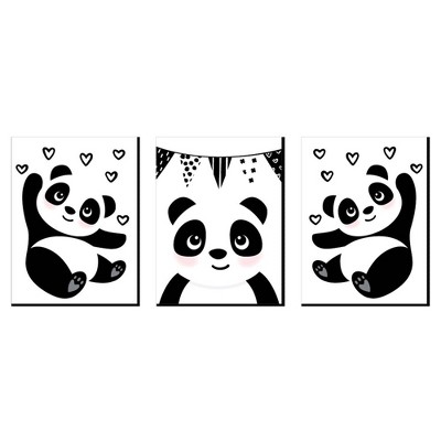 Big Dot of Happiness Party Like a Panda Bear - Nursery Wall Art, Kids Room Decor and Panda Home Decor - Gift Ideas - 7.5 x 10 inches - Set of 3 Prints