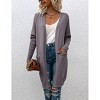 Coolmee Women's Long Sleeve Casual Knit Cardigan Open Front Cozy Sweater Coat with Pockets - 4 of 4