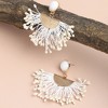 SOHI Women's White  Tassel Drop Earrings - 2 of 3