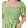 Unique Vintage Women's Plus Smocked Bodice Midi Dress - 2 of 4