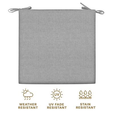 Platinum Grey Textured Solid Outdoor Dining Seat Cushions (2-Pack)