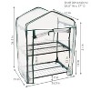 Sunnydaze Outdoor Portable Growing Rack 2-Tier Greenhouse with PVC Roll-Up Door - 2 Shelves - Clear - 4 of 4