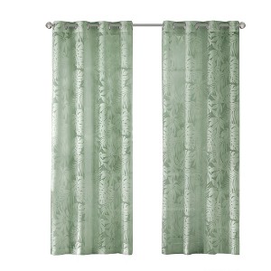 Gracie Mills Zephyr Costal Lightweight Burnout Sheer Window Curtain - 1 of 4
