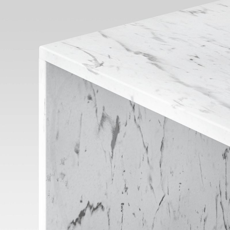 Faux Marble Accent Table White - Threshold&#8482;, 6 of 7